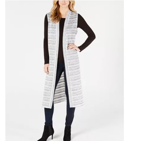 Calvin Klein Sweaters - NWT Calvin Klein Loose Knit Duster Black White